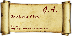 Goldberg Alex névjegykártya